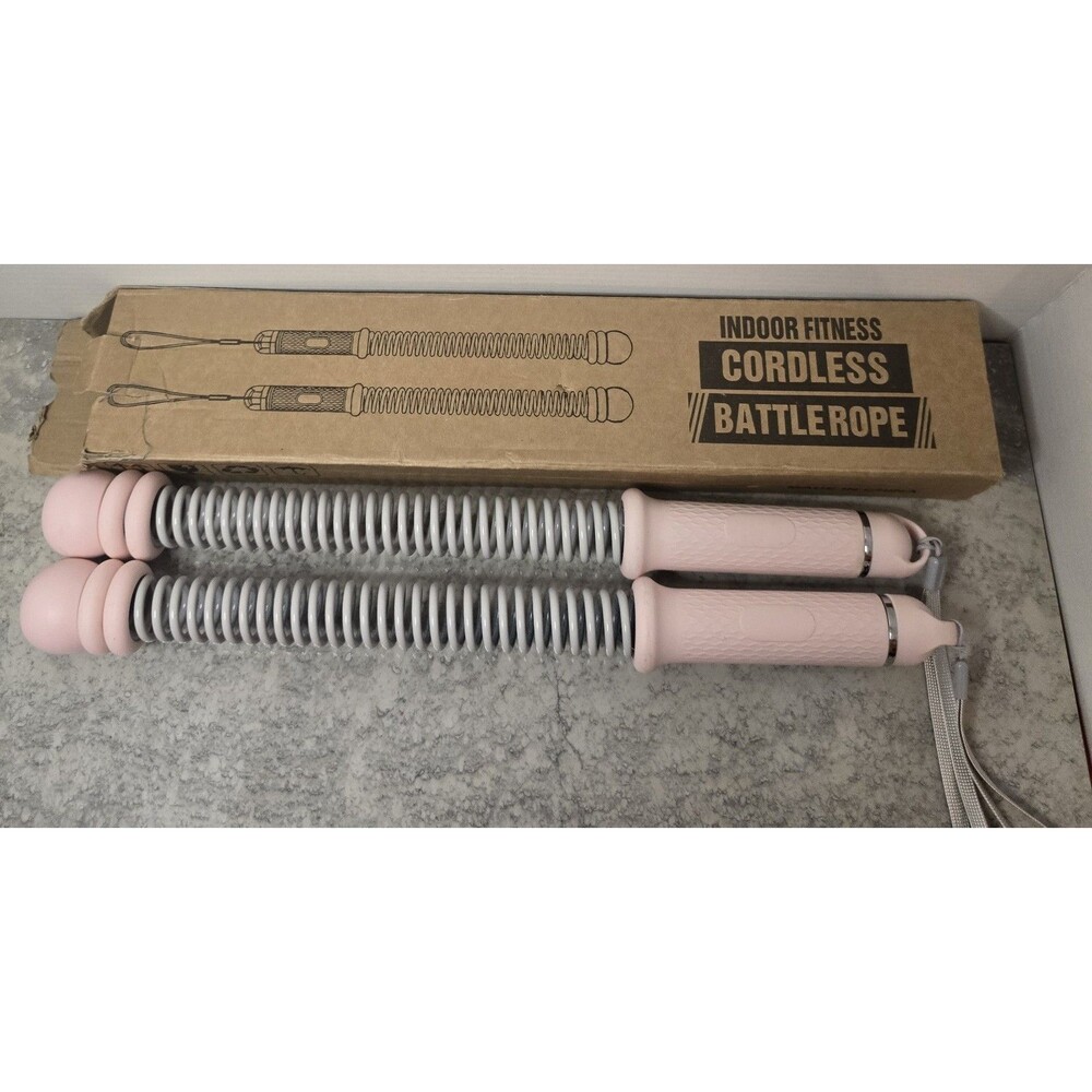 Weighted Ropeless Battle Ropes - Cordless Workout Ropes for Home Gym - Pink - Picture 2 of 4